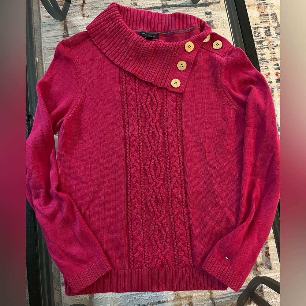 Tommy Hilfiger Dark Pink Sweater-Large